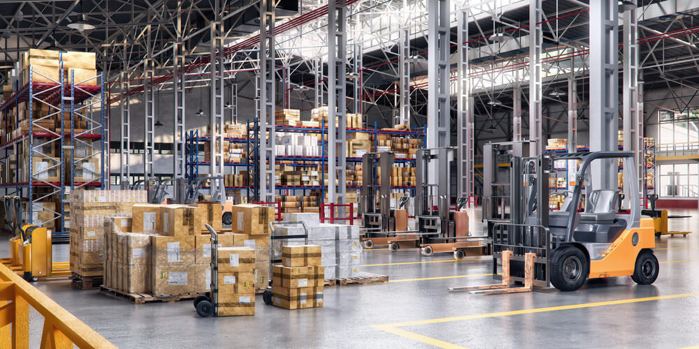 Forklifts in the warehouse